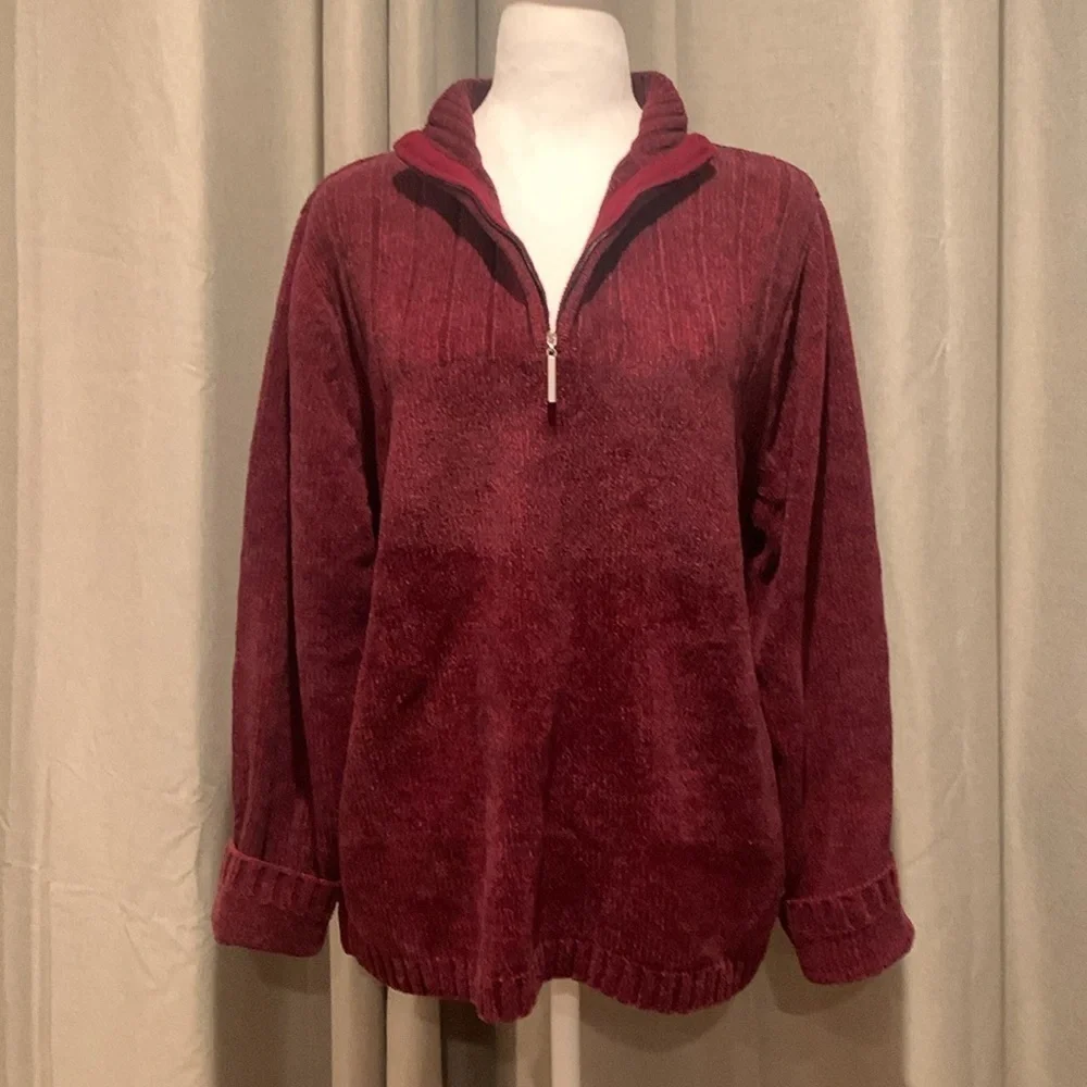 NWOT Karen Scott Pullover Quater Zip Sweater Size P/XLarge - Picture 5 of 12